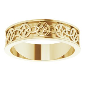 14K Yellow Gold 5 Mm Polished Celtic-Inspired Band Size 10