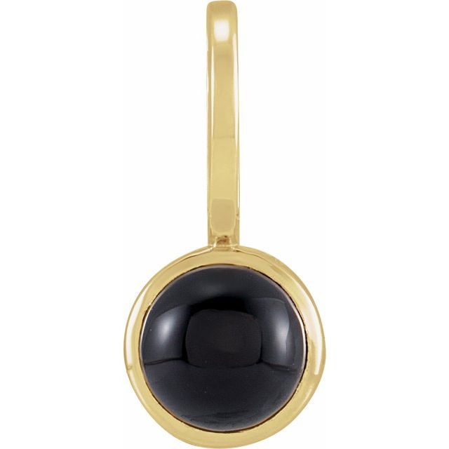 14K Yellow Gold Or Sterling Silver Round 5 Mm Polished Natural Gemstone Charm/Pendant