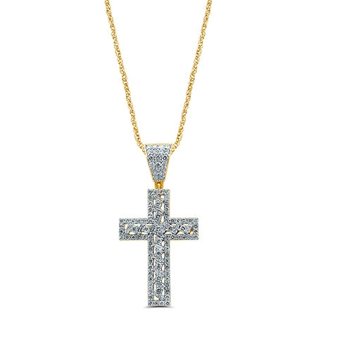 10K Yellow Gold 1.98-2.03 Cttw Diamond Cross