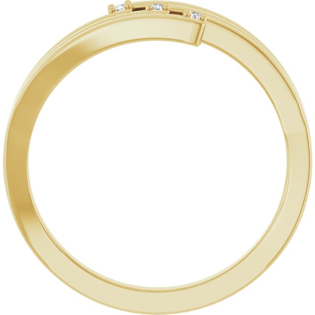 14K Yellow Gold Round 1.2 Mm Polished .02 Ctw Natural Diamond Accented Ring, Size 7