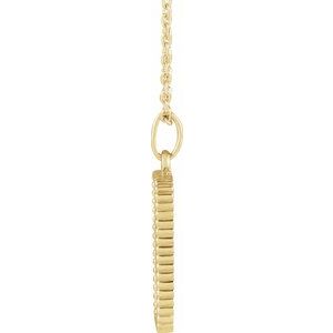 14K Yellow Gold 20.21 X 9.42 Mm 16-18 In Polished Hamsa Hand Tarot Necklace