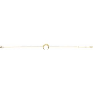 14K Yellow Gold 16.6 X 12.4 Mm 6 1/2-7 1/2 In Polished Crescent Bracelet