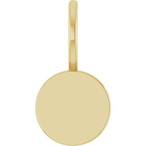 14K Yellow Gold 15 X 7.67 Mm Polished Engravable Disc Pendant