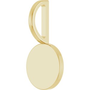 14K Yellow Gold 15 X 7.67 Mm Polished Engravable Disc Pendant