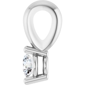 14K White Gold Round 2Mm Gh Si1-Si2 .03 Ct Lab-Grown Diamond 2-Prong Solitaire Basket Pendant