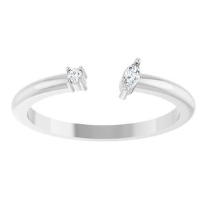 Sterling Silver Natural Diamond Natural Diamond Polished .04 Ctw Natural Diamond Negative Space Ring Size 7