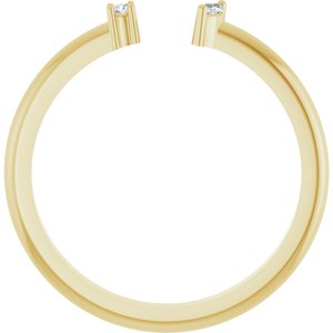 14K Yellow Gold Natural Diamond Natural Diamond Polished .04 Ctw Natural Diamond Negative Space Ring Size 7