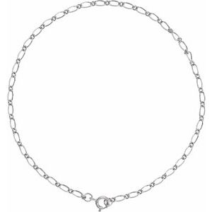 14K Yellow Or White Gold Or Sterling Silver Or Gold-Filled 1.5 Mm 7 In Spring Ring Polished Figaro Chain