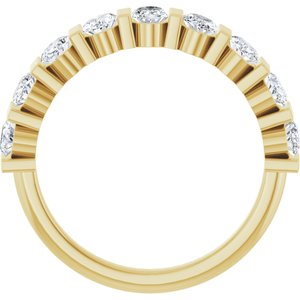 14K Yellow Gold Oval 4 X 3 Mm 1 1/3 Ctw Lab-Grown Diamond Anniversary Band Size 7