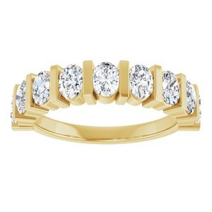 14K Yellow Gold Oval 4 X 3 Mm 1 1/3 Ctw Lab-Grown Diamond Anniversary Band Size 7