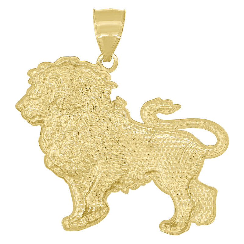 10kt Yellow Gold Polished Leo Lion Zodiac Sign Charm Pendant