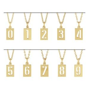Sterling Silver Numeral 4 12.41 X 5.32 Mm 16-18 In Polished Pierced Numeral Dog Tag Necklace