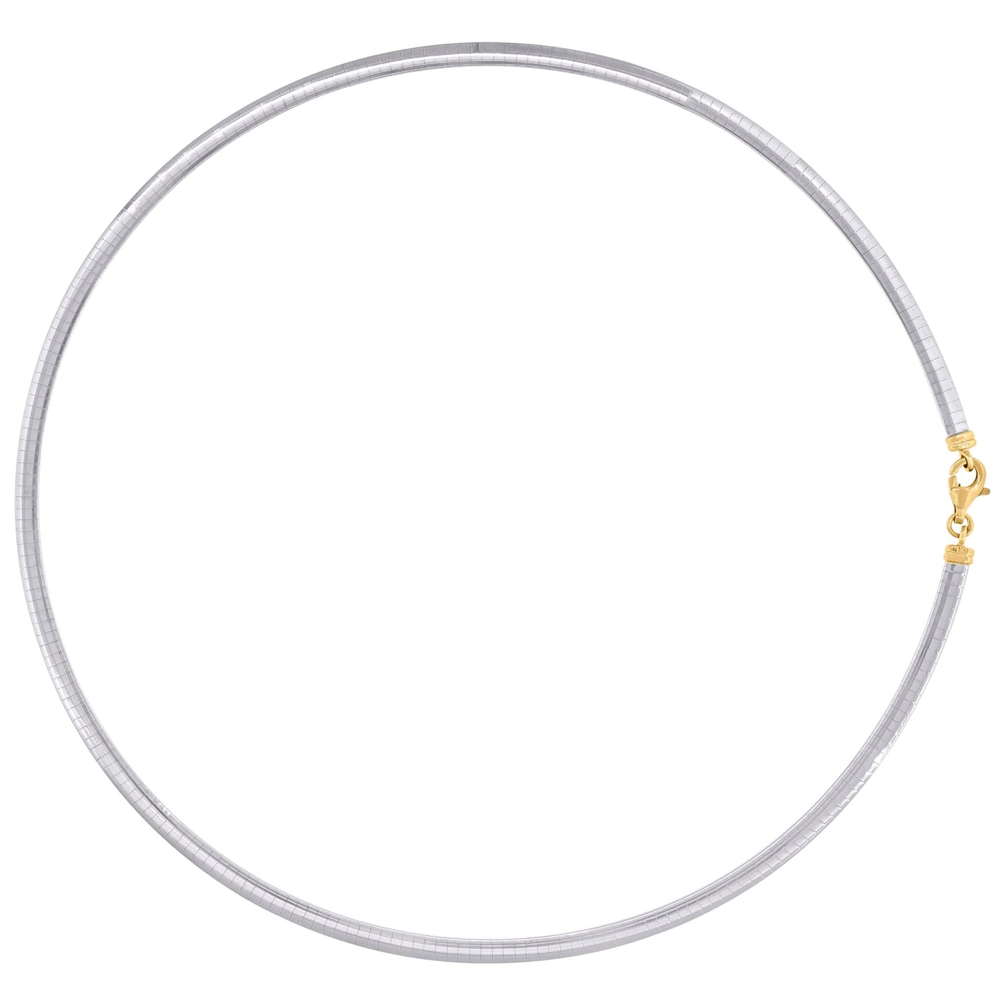 14K Yellow Gold Unisex Polished Finish Omega Necklace 4Mm