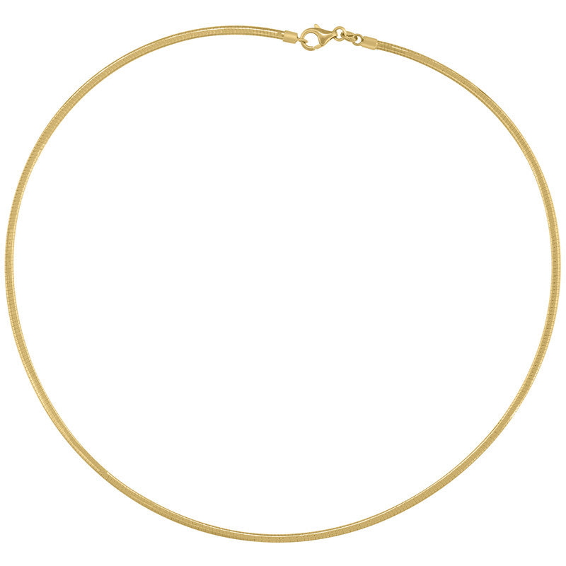 14Kt Two-Tone Gold Unisex Polished Finish Omega Necklace Size 18 Inches
