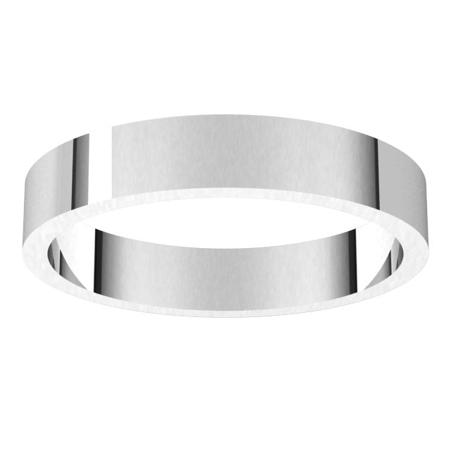 Sterling Silver Or Platinum Or Palladium Standard Fit Flat Band