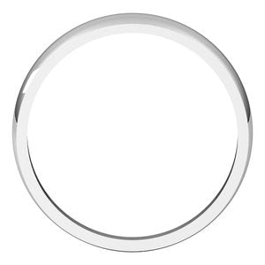 18K White Gold Half Round Tapered Band Size 5.5