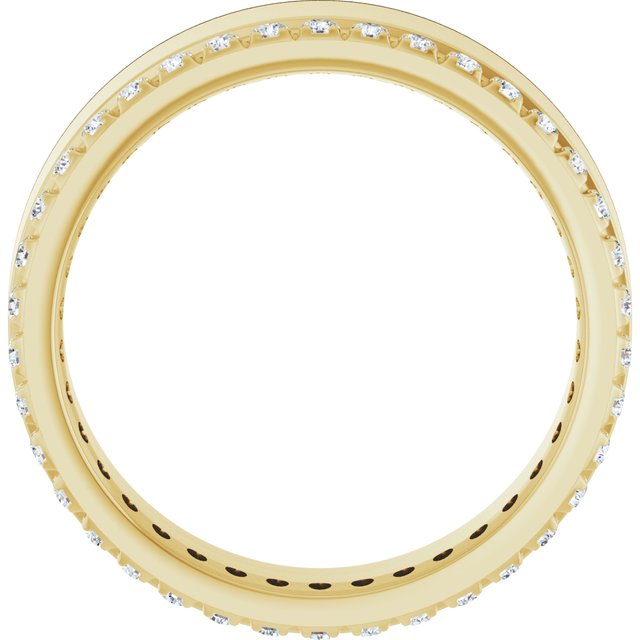 14K Yellow Gold Round 1.3 Mm I1, G-H Polished 1/3 Ctw Natural Diamond Band, Size 7