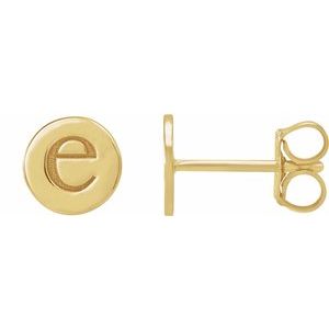 18K Yellow Gold 6.3 X 6.3 Mm Pair Friction Backs Polished Engravable Disc Earrings