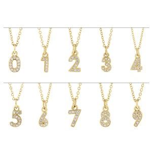 14K Yellow Gold Numeral 4 Round .8 Mm H+ I1 .03 Ctw Natural Diamond Pave Petite Number Adjustable Necklace, Length: 18 In
