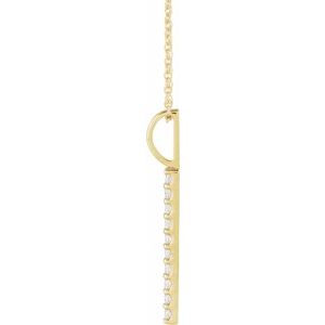 14K Yellow Gold 10-Stone Round 1.7 Mm Si1-Si2, Gh 16-18 In Polished 1/6 Ctw Lab-Grown Diamond Vertical Bar Necklace