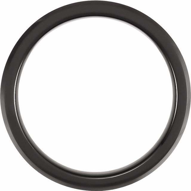 Black Ceramic 6 Mm Polished Beveled-Edge Comfort-Fit Band, Size 7