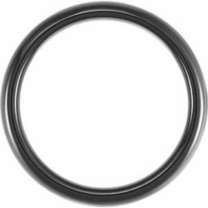 Black Ceramic 6 mm Half Round Band Size 12