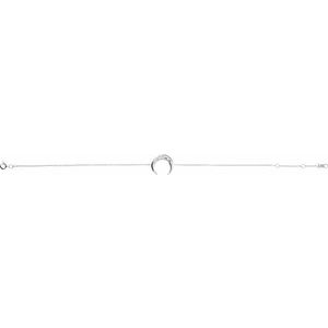 Sterling Silver 16.6 X 12.4 Mm 6 1/2-7 1/2 In Polished Crescent Bracelet