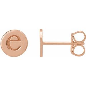 14K Rose Gold 6.3 X 6.3 Mm Pair Friction Backs Included Polished Engravable Disc Earrings