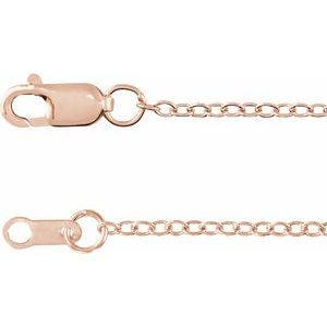 14K Yellow Or White Or Rose Gold Or Sterling Silver Or Yellow Gold Filled 1.3 mm Adjustable Cable 16-18" Chain