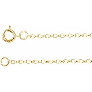 14K Yellow Or White Gold Or Sterling Silver Or Gold Filled 1.1 mm Spring Ring Rolo Chain