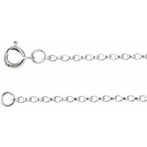 14K Yellow Or White Gold Or Sterling Silver Or Gold Filled 1.1 mm Spring Ring Rolo Chain