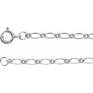 14K Yellow Or White Gold Or Sterling Silver Or Gold-Filled 1.5 Mm 7 In Spring Ring Polished Figaro Chain
