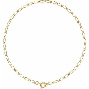 14K Yellow Or White Gold Or Sterling Silver Or Gold-Filled 1.5 Mm 7 In Spring Ring Polished Figaro Chain