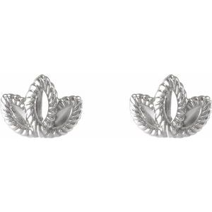 Sterling Silver 7.45 X 5.72 Mm Pair Friction Backs Included Polished Petite Leaf Earring