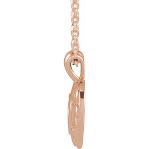 14K Rose Gold 12.93 X 10.11 Mm 16-18 In Polished Filigree Pierced Heart Necklace