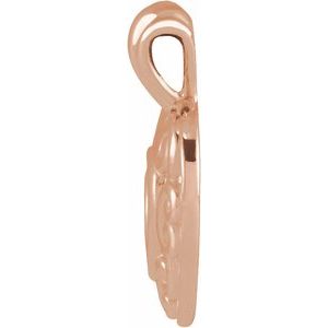 14K Rose Gold 12.93 X 10.11 Mm Polished Filigree Pierced Heart Pendant