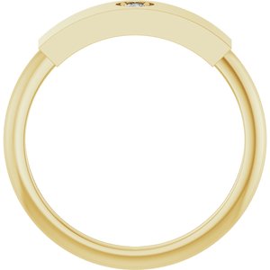14K Yellow Gold Round 2 Mm .03 Ct Natural Diamond Accented Engravable Heart Ring Size 7