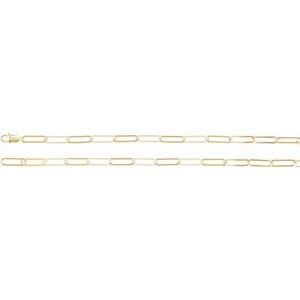 14K Yellow Gold Or Gold Filled Or Sterling Silver Lobster Clasp Paperclip-Style Chain, Width: 6.2 Mm
