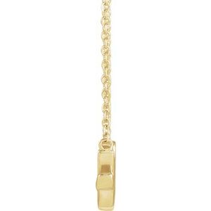 14K Yellow Gold 22.15 X 10.74 Mm 16 In Polished Happy Script Necklace