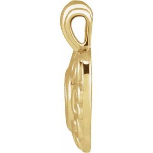 14K Yellow Gold 12.93 X 10.11 Mm Polished Filigree Pierced Heart Pendant