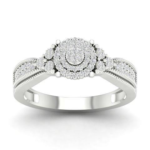 10K Yellow Or White Gold 0.25 Cttw Diamond Ladies Ring