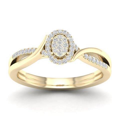 10K Yellow Gold 0.13 Cttw Diamond Ladies Ring