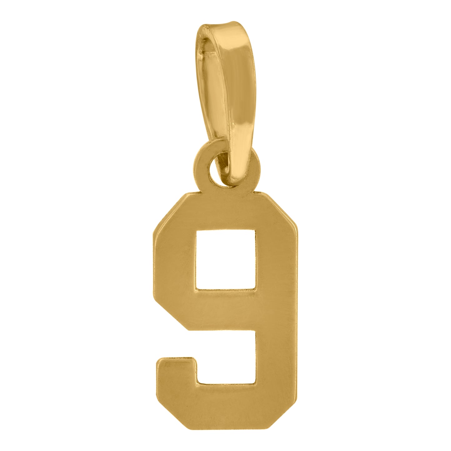 Sterling Silver Or Yellow-Tone Unisex Initial Number Charm Pendant