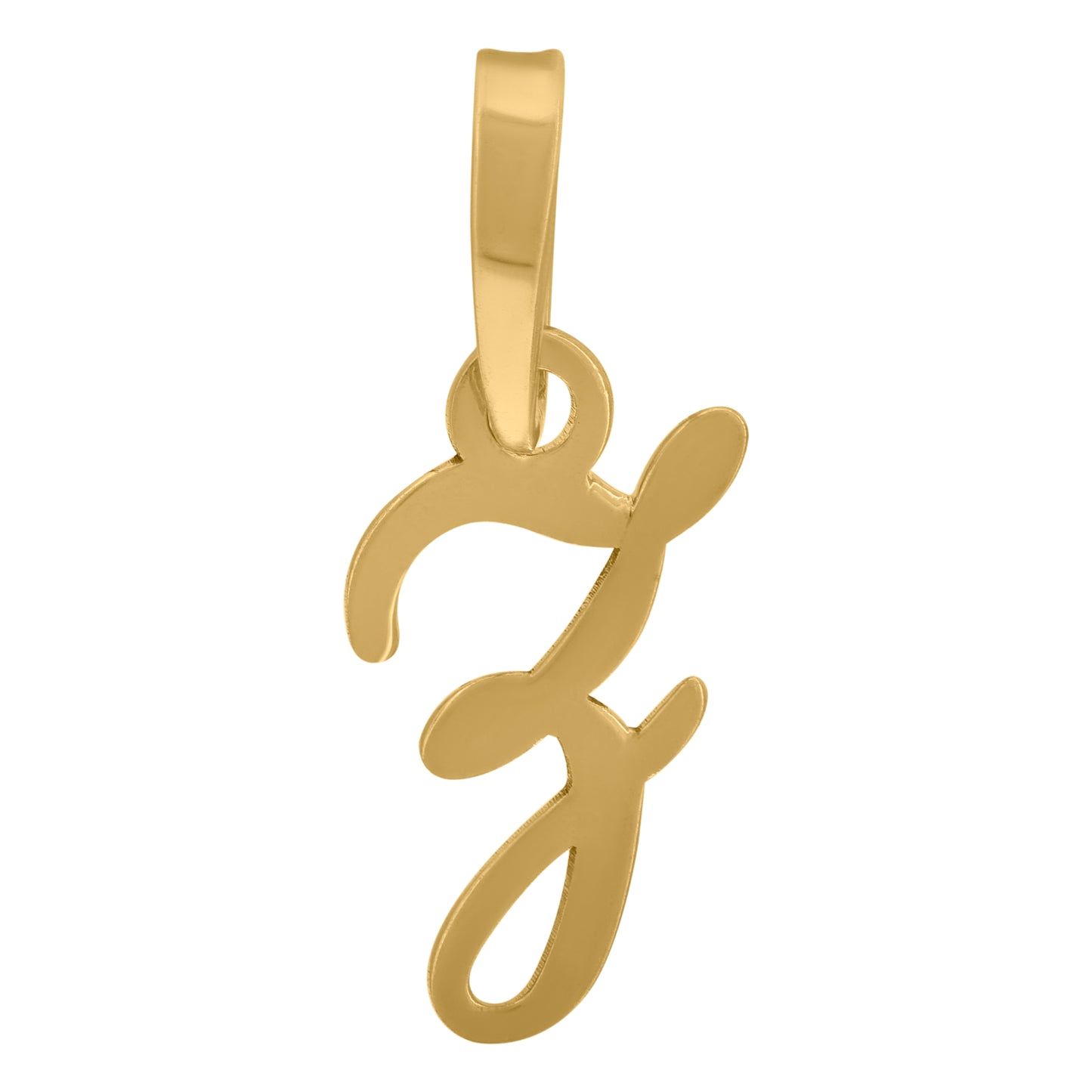 Sterling Silver Or Yellow-tone Unisex Cursive Initial Alphabet Charm Pendant