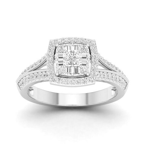 10K White Gold 0.50 Cttw Diamond Ladies Ring