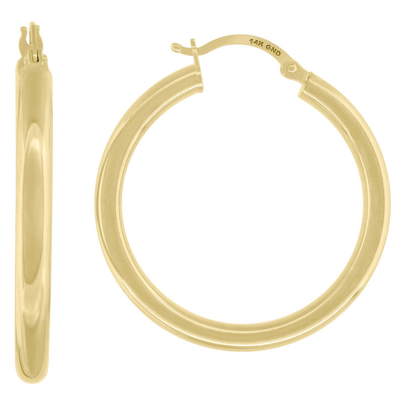 14Kt Yellow Gold Womens Classic Hoop 30Mm Earrings