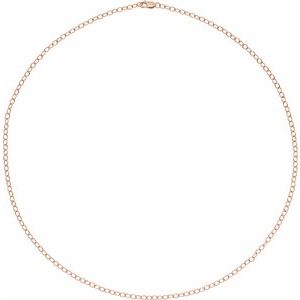 14K Yellow Or White Or Rose Gold Or Sterling Silver Or Gold Filled 2.5 Mm Lobster Clasp Open Cable Chain