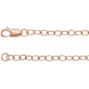 14K Yellow Or White Or Rose Gold Or Sterling Silver Or Gold Filled 2.5 Mm Lobster Clasp Open Cable Chain