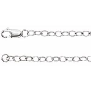14K Yellow Or White Or Rose Gold Or Sterling Silver Or Gold Filled 2.5 Mm Lobster Clasp Open Cable Chain