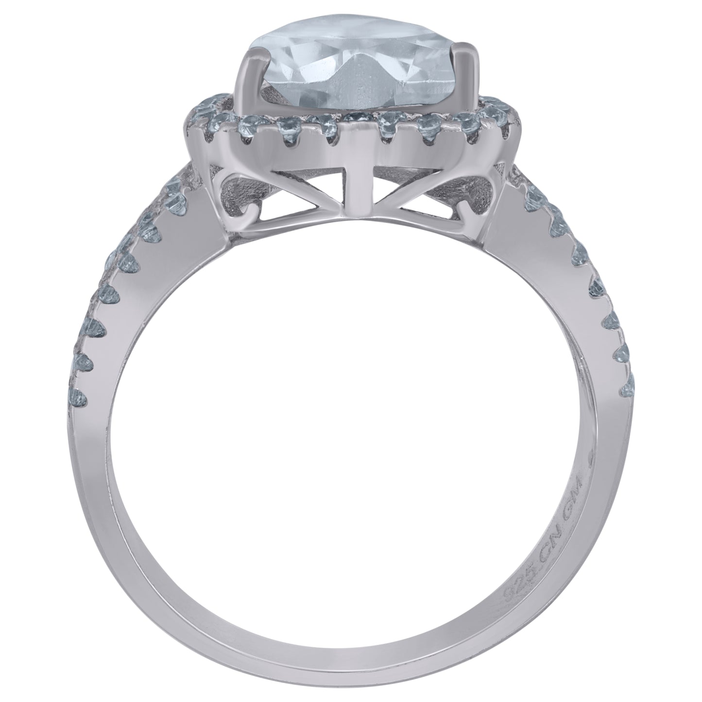 Sterling Silver Womens Cubic Zirconia Heart Bridal Anniversary Wedding Engagement Band Ring